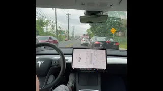 Tesla FSD beta thinks one lane is two lanes. #shorts  #fsdbeta #tesla