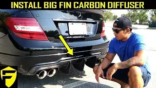 INSTALL CARBON FIBER BIG FIN DIFFUSER ON MERCEDES C250 C300