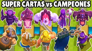 SUPER CARTAS vs CAMPEONES | 5 vs 5 | CLASH ROYALE