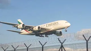 Emirates A380 landing at Manchester Airport #planespotting #a380 #airbus