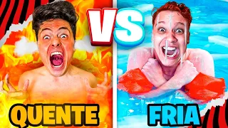 DESAFIO PISCINA QUENTE VS  FRIA!