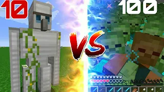 100 ZOMBIES vs 15 IRON GOLEMS MUTANTS! WHO WOULD WIN? MINECRAFT ROLEPLAY ARENA