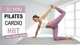 30 Min Full Body Pilates HIIT, Fat Burning, Lean Muscle, Flexibility, No Repeat, Warm Up + Cool Down