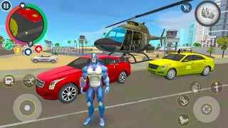 Rope Hero Mafia Flying in Army Helicopter BMW Car and Sports Motorbike Simulator - Android Gameplay.