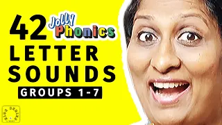 42 Letter Sounds for Kids  | Groups 1 - 7 #teacher #online #jollyphonics #kids #learning #challenge