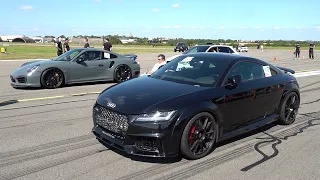 830HP Audi TT-RS HCP vs Porsche 991 Turbo S vs Mercedes-AMG GT-R