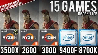 Comparativo - RYZEN 5 3500x vs 1600, 2600, 3600, 9400F, 8700K - 15 Games 1080p / 1440p