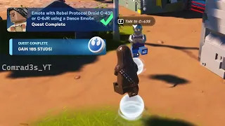 How to Emote with Rebel Protocol Droid C 43S or C 6JR using a Dance Emote in LEGO Fortnite