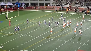 BC Lions' Jonathon Jennings throws a TD pass to Bryan Burnham 9/14/18