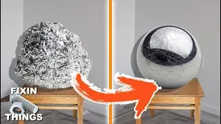 Polishing THE BIGGEST 100 M Tin Foil Ball! [100 Meters of Aluminum foil][Foil Ball Challenge!!]