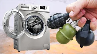 🟢EXPERIMENT!!! Washing Machine vs FIREWORKS! How durable is a Snow Helmet?