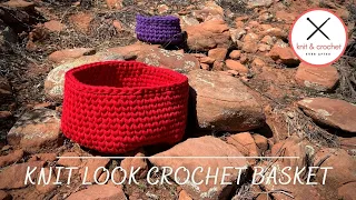 Knit Look Crochet Basket Free Pattern Workshop