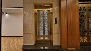 Golden Glass Door | Automatic Elevator | Golden Designer Cabinet | Installed @mercerelevator7417