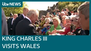 King Charles and Queen Consort in Wales for first official visit as monarch | ITV News