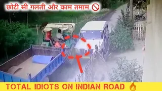 जब दो बेवक़ूफ़ सामने आ जाए  😈 Bolero and tractor Accident _ Daily Road Rage and Accident videos.