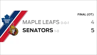 Game Recap: Maple Leafs 4, Senators 5 -F/OT ★ Oct 12, 2016