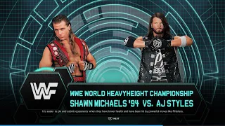 WWE 2K24 SHAWN MICHAELS VS AJ STYLES WORLD HEAVYWEIGHT CHAMPIONSHIP