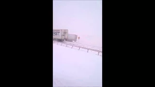 I-80 Wyoming massive car pile up. April 2015