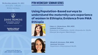 Using Population-Based Surveys to Understand the Maternity Care Experience of Women in Ethiopia