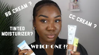 THE DIFFERENCE BETWEEN BB CREAM, CC CREAM & TINTED MOISTURIZER | Makeup For Beginners Black Women