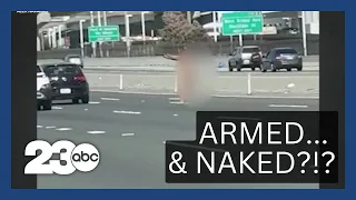 Naked woman on Bay Bridge shoots into traffic