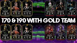Twisted Tower Boss Match 170 & 190 + Reward with Gold Team. MK Mobile.