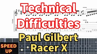 【SPEED UP】Paul Gilbert - Technical Difficulties (Racer X)【Challenge Technical Guitar】