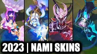 ALL NAMI SKINS SPOTLIGHT 2023 | League of Legends