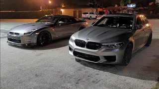 2019 BMW M5 Competition Downpipes E40 vs 2014 Nissan GT-R Hybrid Turbos FBO E85