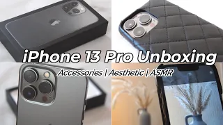iPhone 13 Pro Unboxing + Accessories | iPhone 13 Pro Graphite Color | Aesthetic | ASMR