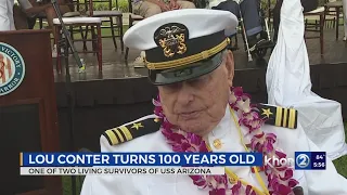 U.S. Navy hero, USS Arizona survivor Lieutenant Commander Louis A. "Lou" Conter celebrates 100th bir