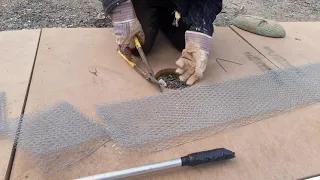 ferrocement- how to cut up the chickenwire for curved surfaces, railings etc