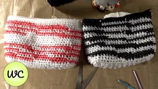 How to crochet makeup bags out of recycled plastic bags