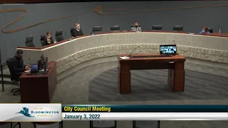 January 3, 2022 Bloomington City Council Meeting