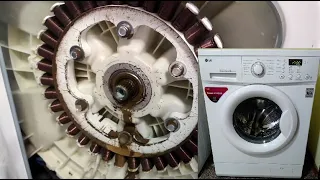Ремонт стиральной машины LG с инверторным двигателем. Замена подшипников и сальника. Своими руками.