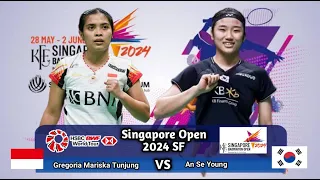 Gregoria Mariska Tunjung vs An Se Young | Semi Final Singapore Open 2024