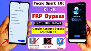 Tecno Spark 10c (KI5k) FRP Bypass💥Without Activity Launcher❌ | YouTube Update✅Google Account Unlock