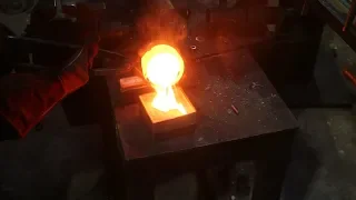 Forging a pattern welded Falcata machete part 2, casting the guard.