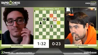 Fabiano Caruana VS Hikaru Nakamura. Rapid Chess Championship Week 3 Knockout #chess.com #RapidChess