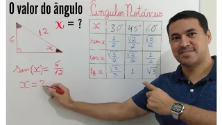 Cálculo do ângulo interno de um triângulo retângulo usando o seno - Prof. Marcelo Alves