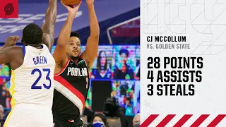 CJ McCollum (28 points, 4 steals) Highlights | Trail Blazers vs. Warriors