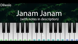 Janam Janam (Dilwale) | Easy Piano Tutorial with Notes | Perfect Piano