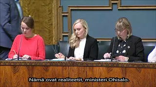 Kyselytunti 5.3.2020 Jussi Halla-aho ja sisäministeri Maria Ohisalo.