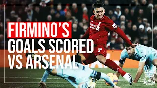 ALL of Roberto Firmino's goals vs Arsenal | No-looks, Defence dazzlers, big headers