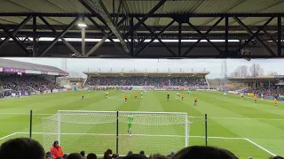 22/23 league one Cambridge United Vs Portsmouth fc yellow and black army chant 4/3/22