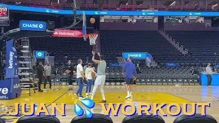 📺 Juan Toscano-Anderson (+Jordan Poole) workout/threes at Warriors pregame before Toronto Raptors