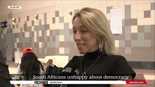 South Africans unhappy about democracy