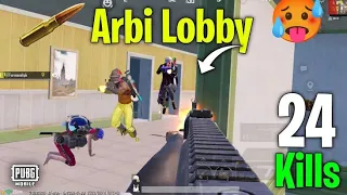 OMG 😱 ARBI LOBBY MY FACE 👀 FIRST TIME 24 KILLS 😈 PUBG MOBILE 9PMNOOB