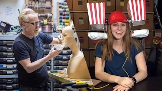 Adam Savage and Simone Giertz Make a Popcorn Machine!