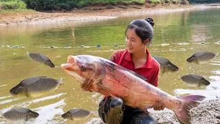 Harvest GIANT LAKE FISH & prepare dishes to invite the whole village | Ella Daily Life